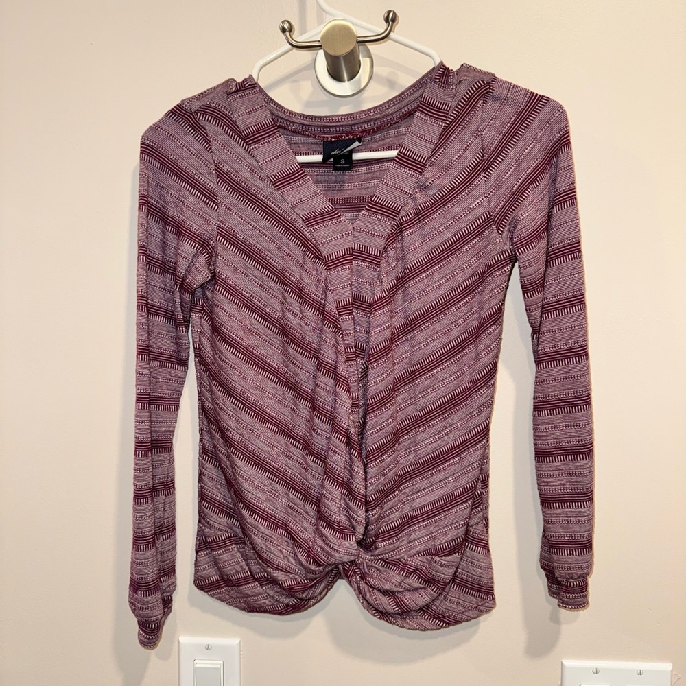 Daytrip Purple Tie Front Fitted Blouse